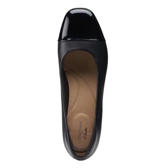 Clarks Women's Marilyn Sara Leather Low Block Heel Pumps Black Size 8 - Picture 4 of 5